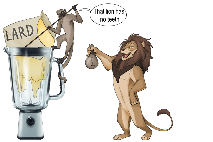 The lion pays (lipase) me to break down fatty foods for easier digestion.